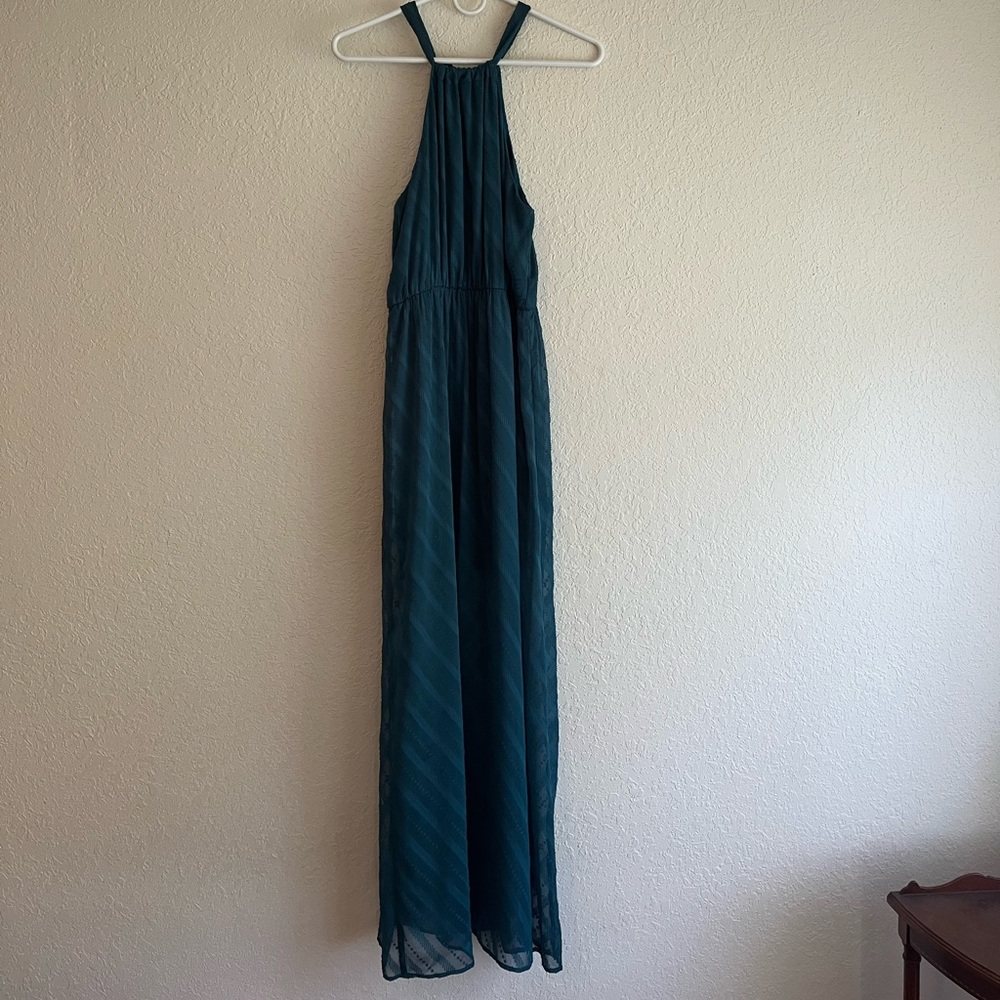 Green halter dress